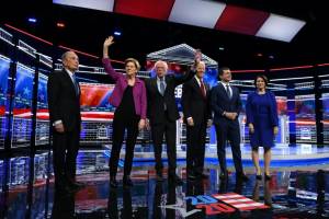 Democrats bare fangs at Bloomberg in fiery debate.jpg