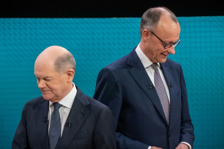 Germany's Scholz, Merz clash over far-right AfD in election debate