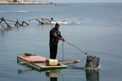 Israeli bombardment over more than 15 months of war has destroyed most of the boats in the Gaza harbour