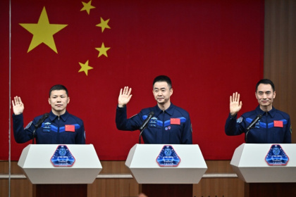 China announced Wednesday that a veteran astronaut will lead two crew members this week on their first flight to the Tiangong space station
