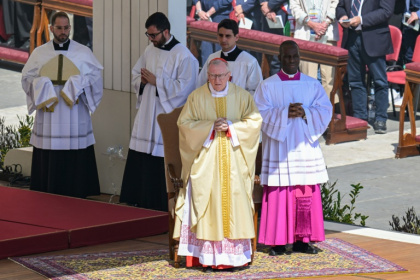 Cardinal Pietro Parolin (C) played a key role in mediating a thaw between the United States and Cuba, as well as making a key Vatican agreement with China - Damien MEYER