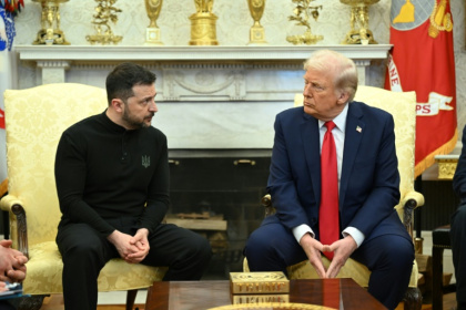 US President Donald Trump and Ukraine's President Volodymyr Zelensky publicly clashed during a White House meeting in late February - SAUL LOEB (AFP)