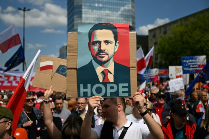 Mayor of Warsaw Rafal Trzaskowski is backed by Poland's ruling centrists - Sergei GAPON (AFP)
