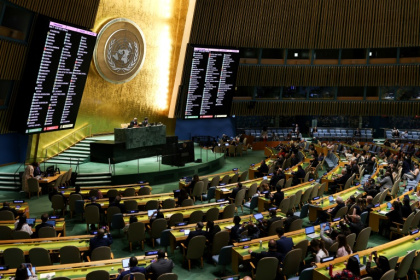 The United Nations remains a place where arch-rivals and enemies still sit at the same table to air grievances, and where the smallest member state can have its voice heard - CHARLY TRIBALLEAU (AFP)
