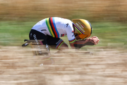 Soudal Quick-Step's Remco Evenepoel climbed to second in the general classification after winning the stage 5 time trial in the Tour de France - Anne-Christine POUJOULAT (AFP)