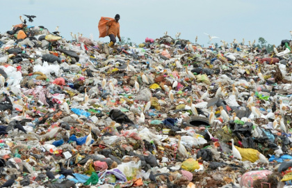 Plastic waste has been found from the bottom of the seas to the tops of mountains - LAKRUWAN WANNIARACHCHI (AFP)
