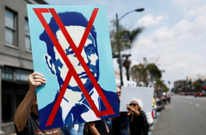 Protesters demonstrate against Tesla CEO Elon Musk's Department of Government Efficiency (DOGE) initiatives in March 2025 in Pasadena, California - MARIO TAMA (AFP)
