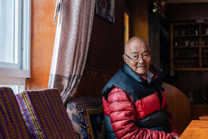 Kanchha Sherpa  remembered the first Everest ascent as an arduous but ultimately joyous affair -- although he regretted that the glory had not been more equally shared among the team - ROBIC UPADHAYAY (AFP)
