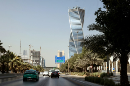 Skyscrapers are seen in the King Abdullah Financial District, in the al-Aqeeq neighbourhood of Riyadh on November 9, 2025. - Fayez Nureldine (AFP)