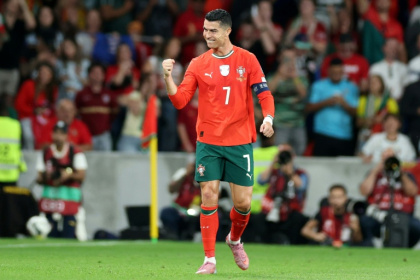 Portugal forward Cristiano Ronaldo was sent off against Ireland but has already served his one-match ban and can play in the World Cup group stage - PATRICIA DE MELO MOREIRA (AFP)