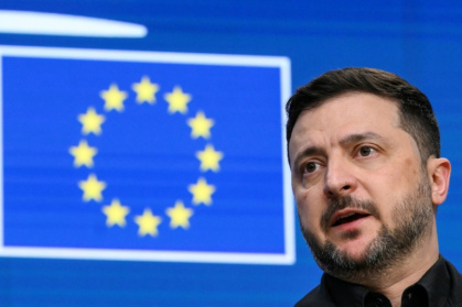 Ukraine's President Volodymyr Zelensky urged the EU to tap Russian assets to fund his country - JOHN THYS (AFP)