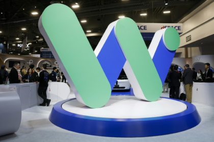 The Waymo booth at the annual Consumer Electronics Show in Las Vegas this month - Caroline Brehman (AFP)