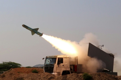 A rocket being fired during a military exercise by Iran's IRGC and and the navy in the Strait of Hormuz - - (AFP)