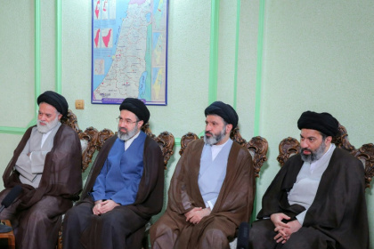 Mojtaba Khamenei is seen here, second on the left, in a photo issued by the office of the supreme leader in 2024 - - (AFP)