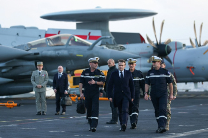 French President Emmanuel Macron was in Cyprus on Monday to discuss regional security - Gonzalo Fuentes (AFP)