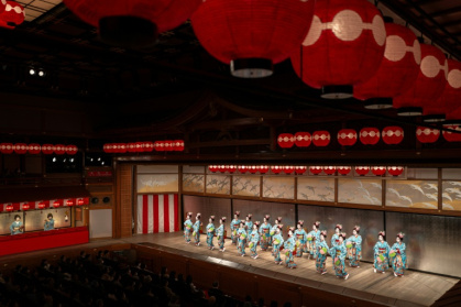 Geishas and apprentices called maikos have been donning elaborate costumes and fluttering fans since the Miyako Odori -- or "capital city dance" -- first started in 1872 - Philip FONG (AFP)