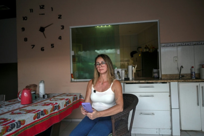 Jaderluce Anisio de Oliveira walked in on a man stabbing her 20-year-old daughter after she turned down his romantic advances - Mauro PIMENTEL (AFP)