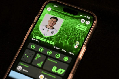 Brazilian football player Leonardo Veiga, 18, was stuck playing for a small club in his home state of Santa Catarina in southern Brazil when he discovered the Footbao app - Nelson ALMEIDA (AFP)