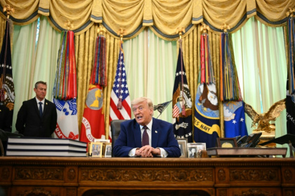 US President Donald Trump speaks to the press in the Oval Office of the White House in Washington, DC, on June 3, 2026. - Kent NISHIMURA (AFP)
