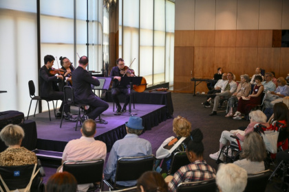 Attendees participate in New York's 'Lincoln Center Moments,' a performance-based program created for people living with dementia and their caregivers - ANGELA WEISS (AFP)