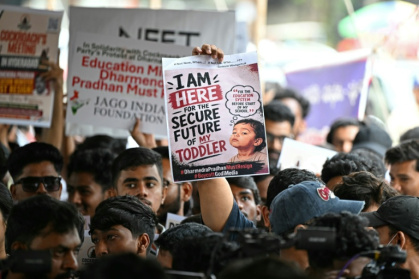 Cockroach Janata Party (CJP) activists have held protests  over alleged irregularities in India's major examinations - Noah SEELAM (AFP)