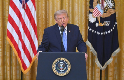 US President Donald Trump addresses the nation from the White House, alleging 'shocking vulnerabilities' in the country's electoral system - SAUL LOEB (AFP)